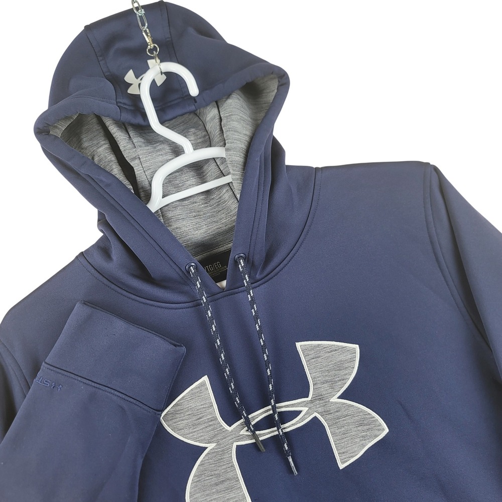 Under Armour Hoodie Mens XL Navy Blue Storm Fleece Logo Sweatshirt 1282944
